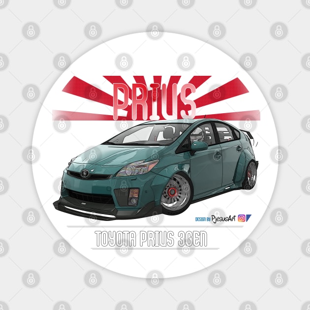 Toyota Prius 2JZ LW Green Magnet by PjesusArt